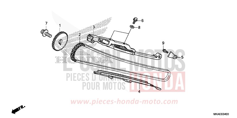 CHAINE A CAMES/TENDEUR de Integra 750 MAT GUNPOWDER BLACK METALLIC (NH436) de 2016